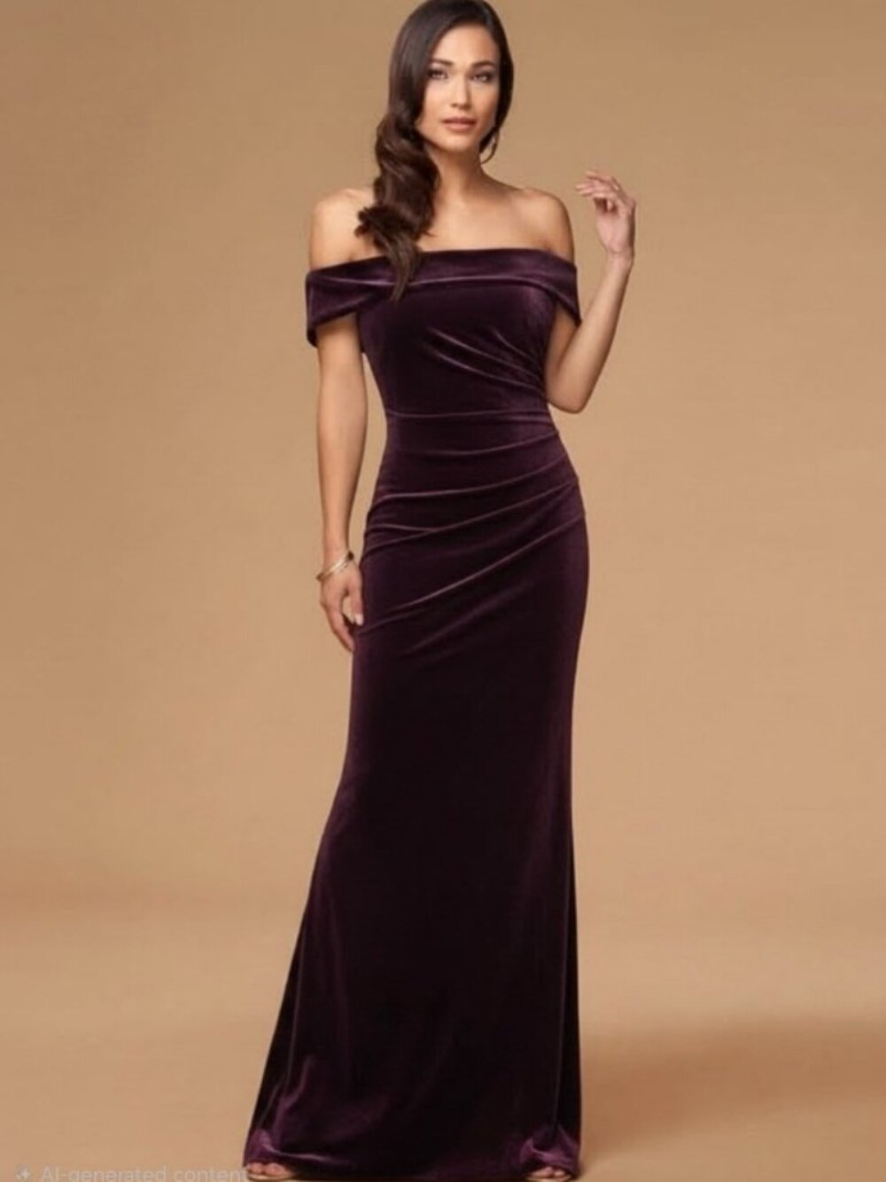 Azazie Blush Mark Sweet Thing Purple Velvet Maxi Dress
